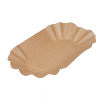 PLATEAUX OVALES  300 G/M2 19,5x11x3,2 CM NATUREL KRAFT (1000 UNITÉ) - Garcia de Pou