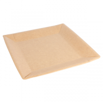 ASSIETTES CARRÉES LAQUÉS  255 G/M2 23x23 CM NATUREL CARTON (400 UNITÉ) - Garcia de Pou