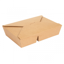 BOÎTES AMÉRICAINES 2 COMPART. 740 + 530 ML 300 + 20 PE G/M2 21,3x15,5x4,6 CM NATUREL KRAFT (200 UNITÉ) - Garcia de Pou