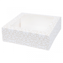 BOÎTES PÂTISSERIES AVEC FENÊTRE "THEPACK" 250 G/M2 + OPP 23x23x7,5 CM BLANC CARTON ONDULÉ NANO-MICRO (200 UNITÉ) - Garcia de Pou