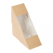 BOÎTES SANDWICH AVEC FENÊTRE - SIMPLE "THEPACK" 220 G/M2 + OPP 12,4x12,4x5,5 CM NATUREL CARTON ONDULÉ NANO-MICRO (500 UNITÉ) - Garcia de Pou