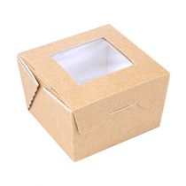 BOÎTES AVEC FENÊTRE "THEPACK" 300 ML 220 G/M2 + OPP 8x7,5x5,5 CM NATUREL CARTON ONDULÉ NANO-MICRO (600 UNITÉ) - Garcia de Pou