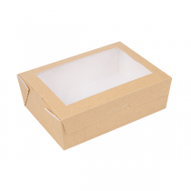 BOÎTES AVEC FENÊTRE "THEPACK" 1000 ML 220 G/M2 + OPP 12x17x5,5 CM NATUREL CARTON ONDULÉ NANO-MICRO (200 UNITÉ) - Garcia de Pou