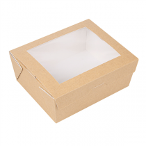 BOÎTES AVEC FENÊTRE "THEPACK" 1350 ML 220 G/M2 + OPP 15,3x12,1x6,4 CM NATUREL CARTON ONDULÉ NANO-MICRO (200 UNITÉ) - Garcia de Pou