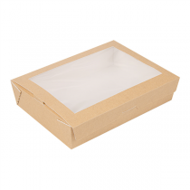 BOÎTES AVEC FENÊTRE "THEPACK" 1470 ML 220 G/M2 + OPP 19,8x14x4,8 CM NATUREL CARTON ONDULÉ NANO-MICRO (200 UNITÉ) - Garcia de Pou