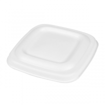 COUVERCLES POUR POTS 253.86/88/90 "BIONIC"  8x8x0,8 CM BLANC BAGASSE (600 UNITÉ) - Garcia de Pou