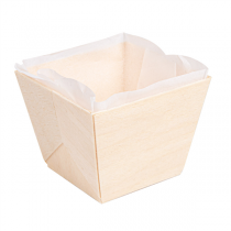 BARQUETTES BOIS + MOULES SILICONÉS 180 ml 7x7x5,5 CM NATUREL BOIS (300 UNITÉ) - Garcia de Pou