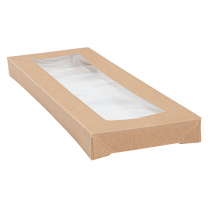 COUVERCLES AVEC FENÊTRE POUR BOÎTES 254.66 "THEPACK" 240 G/M2 11x30x2 CM NATUREL CARTON ONDULÉ NANO-MICRO (200 UNITÉ) - Garcia de Pou