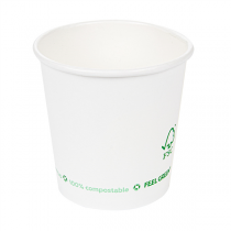 GOBELETS EN PAPIER 1 PAROI "PLASTIC FREE" 120 ML 230 G/M2 Ø6,3/4,5x6 CM BLANC CARTON (1000 UNITÉ) - Garcia de Pou