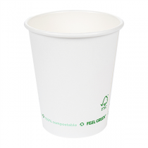 GOBELETS EN PAPIER 1 PAROI "PLASTIC FREE" 180 ML 260 G/M2 Ø7,2/5,3x7,8 CM BLANC CARTON (1000 UNITÉ) - Garcia de Pou