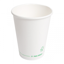 GOBELETS EN PAPIER 1 PAROI "PLASTIC FREE" 360 ML 300 G/M2 Ø9/6x11 CM BLANC CARTON (1000 UNITÉ) - Garcia de Pou