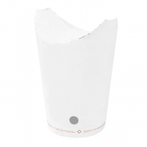 GOBELETS À FRITES AVEC FERMETURE "PLASTIC FREE" 16 OZ - 480 ML 242 G/M2 8,5x14 CM BLANC CARTON (1000 UNITÉ) - Garcia de Pou