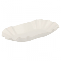 PLATEAUX OVALES  320 G/M2 14x8x3 CM BLANC CARTON (2000 UNITÉ) - Garcia de Pou