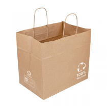 SACS SOS TRAITEUR AVEC ANSES  90 G/M2 32+21x28,5 CM NATUREL KRAFT (250 UNITÉ) - Garcia de Pou