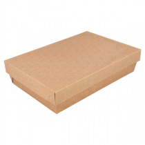 PETITES BOÎTES+COUVERCLES "THEPACK" 1300 ML 240 G/M2 + 12PP 21x14x5 CM NATUREL CARTON ONDULÉ NANO-MICRO (200 UNITÉ) - Garcia de Pou