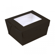 BOÎTES AVEC FENÊTRE "THEPACK" 780 ML 230 G/M2 + OPP 11,2x9x6,4 CM NOIR CARTON ONDULÉ NANO-MICRO (300 UNITÉ) - Garcia de Pou