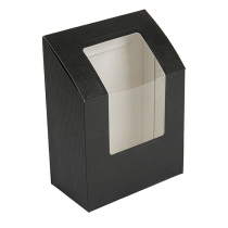 BOÎTES AVEC FENÊTRE POUR "TORTILLA" "THEPACK" 230 G/M2 + OPP 9,2x5,1x9,2/12,5 CM NOIR CARTON ONDULÉ NANO-MICRO (600 UNITÉ) - Garcia de Pou