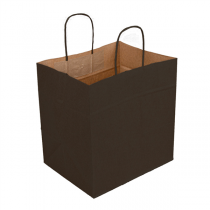 SACS SOS TRAITEUR AVEC ANSES  80 G/M2 26+17x24 CM NOIR KRAFT (250 UNITÉ) - Garcia de Pou