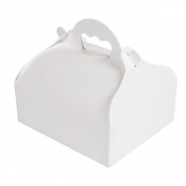 BOÎTES AVEC ANSES PÂTISSERIE "THEPACK" 250 G/M2 16x18x7 CM BLANC CARTON ONDULÉ NANO-MICRO (200 UNITÉ) - Garcia de Pou