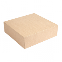 BOÎTES PATISSERIES SANS FENÊTRE "THEPACK" 240 G/M2 26x26x8 CM NATUREL CARTON ONDULÉ NANO-MICRO (100 UNITÉ) - Garcia de Pou