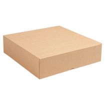 BOÎTES PATISSERIES SANS FENÊTRE "THEPACK" 240 G/M2 30x30x8 CM NATUREL CARTON ONDULÉ NANO-MICRO (100 UNITÉ) - Garcia de Pou