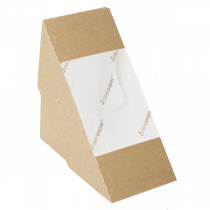 BOÎTES SANDWICH AVEC FENÊTRE ECO - DOBLE "THEPACK" 220 G/M2 12,4x12,4x7,5 CM NATUREL CARTON ONDULÉ NANO-MICRO (500 UNITÉ) - Garcia de Pou