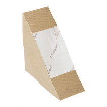 BOÎTES SANDWICH AVEC FENÊTRE ECO - SIMPLE "THEPACK" 220 G/M2 12,4x12,4x5,5 CM NATUREL CARTON ONDULÉ NANO-MICRO (500 UNITÉ) - Garcia de Pou