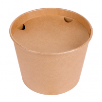 CONTAINERS POULET + COUVERCLES 2550 ML 337 + 18PE G/M2 Ø 18,9/14,7x14,9 CM NATUREL KRAFT (300 UNITÉ) - Garcia de Pou