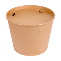 CONTAINERS POULET + COUVERCLES 4500 ML 337 + 18PE G/M2 Ø 21,6/16x16,6 CM NATUREL KRAFT (120 UNITÉ) - Garcia de Pou