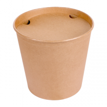 CONTAINERS POULET + COUVERCLES 5100 ML 337 + 18PE G/M2 Ø 22/16,3x20,9 CM NATUREL KRAFT (120 UNITÉ) - Garcia de Pou