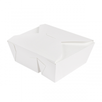 BOÎTES AMÉRICAINES 2 COMPART. "THEPACK" 900+450ML 230 + 12PP G/M2 15,2x12,1x6,5CM BLANC CARTON ONDULÉ NANO-MICRO (300 UNITÉ) - Garcia de Pou