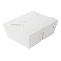 BOÎTES AMÉRICAINES 2 COMPART. "THEPACK" 1320 + 660 ML 250 + 12PP G/M2 19,6x14x6,2 CM BLANC CARTON ONDULÉ NANO-MICRO (200 UNITÉ) - Garcia de Pou