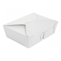 BOÎTES AMÉRICAINES 2 COMPART. "THEPACK" 990 + 990 ML 250 + 12PP G/M2 19,6x14x6,2 CM BLANC CARTON ONDULÉ NANO-MICRO (200 UNITÉ) - Garcia de Pou