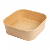 RÉCIPIENTS CARRÉS 1000 ML 320 + 26 PE G/M2 16,7x16,7x5,5 CM NATUREL KRAFT (300 UNITÉ) - Garcia de Pou