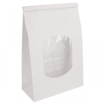 SACS SOS AUTO-FERMETURE AVEC FENÊTRE 2,6 L 60 G/M2 + 25µ OPP 15,5+7x24,2 CM BLANC CELLULOSE (500 UNITÉ) - Garcia de Pou