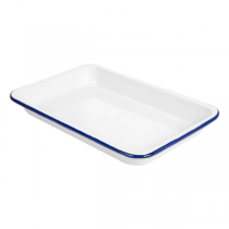 PLATEAUX RECTANGULAIRES "ENAMELWARE"  23x15x2,5 CM BLANC FER ÉMAILLÉ (6 UNITÉ) - Garcia de Pou