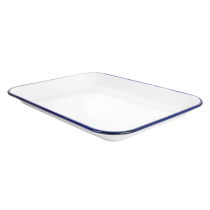 PLATEAUX RECTANGULAIRES "ENAMELWARE"  34,5x25,5x2,8 CM BLANC FER ÉMAILLÉ (6 UNITÉ) - Garcia de Pou