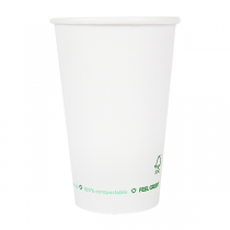 GOBELETS EN PAPIER 1 PAROI "PLASTIC FREE" 660 ML 300 G/M2 Ø9/6x17 CM BLANC CARTON (1000 UNITÉ) - Garcia de Pou