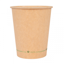 GOBELETS EN PAPIER 1 PAROI "PLASTIC FREE" 240 ML 280 G/M2 Ø8/5,6x9,2 CM MARRON CARTON (1000 UNITÉ) - Garcia de Pou