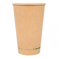 GOBELETS EN PAPIER 1 PAROI "PLASTIC FREE" 660 ML 300 G/M2 Ø9/6x17 CM MARRON CARTON (1000 UNITÉ) - Garcia de Pou