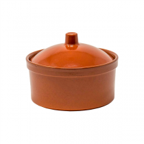 COCOTTE EN FAÏENCE AVEC COUVERCLE 350 ML  Ø 12x6 CM MARRON ROUGEATRE CERAMIQUE (20 UNITÉ) - Garcia de Pou