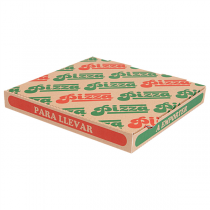 BOÎTES PIZZA "THEPACK" 330 G/M2 24x24x3 CM NATUREL CARTON ONDULÉ MICROCANAL (100 UNITÉ) - Garcia de Pou