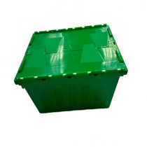 RÉCIPIENT EMBOÎTABLE AVEC COUVERCLE INTÉGRÉ 55 L 60x40x31,7 CM VERT PP (1 UNITÉ)