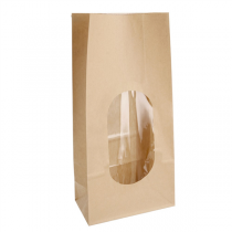 SACS SOS AVEC FENÊTRE 2,5 L 60 G/M2 + 25µ OPP 13+8x23,5 CM NATUREL KRAFT (500 UNITÉ)