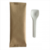 PETITES CUILLÈRES À GLACES EN SACHET  10 CM BLANC CPLA (500 UNITÉ)