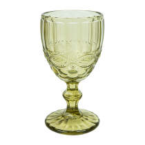 VERRES À PIED À VIN "VINTAGE" 260 ML Ø8x15.5 CM VERT VERRE (6 UNITÉ)