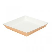 ASSIETTES "THEPACK" 245 G/M2 18x18x2,9 CM NATUREL CARTON ONDULÉ NANO-MICRO (400 UNITÉ)