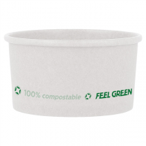 POTS À GLACES "PLASTIC FREE" 300 ML 250 G/M2 Ø9,8x5,5 CM BLANC CARTON (2000 UNITÉ)