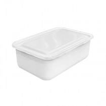 RÉCIPIENTS AVEC COUVERCLE "ENAMELWARE" 850 ML 18x13x7,5 CM BLANC FER ÉMAILLÉ (4 UNITÉ)