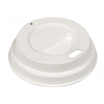 COUVERCLES POUR GOBELETS À CAFÉ 120 ML "BIONIC"  Ø 6,2 CM BLANC BAGASSE (2000 UNITÉ)